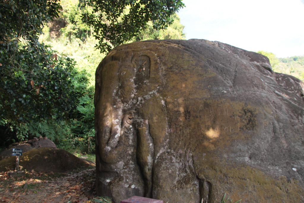 Un éléphant gravé dans la roche